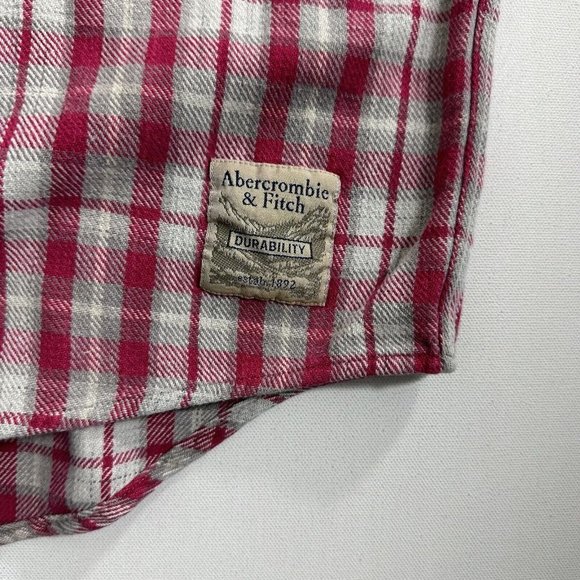 Vintage Abercrombie And Fitch Shirt Mens Large Plaid Big Flannel Oversized Y2K - Picture 3 of 11